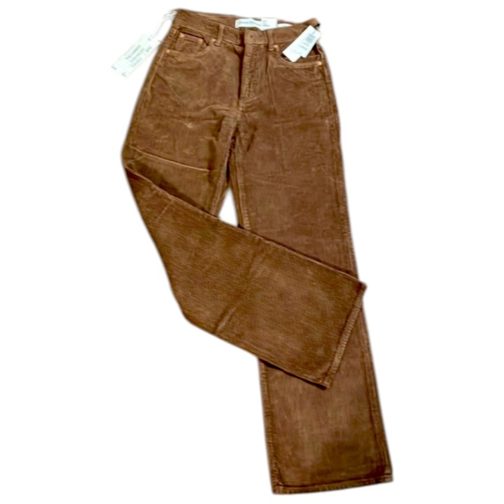NEW Aritzia Denim Forum High Rise Wide Corduroy BrownJean Size 25